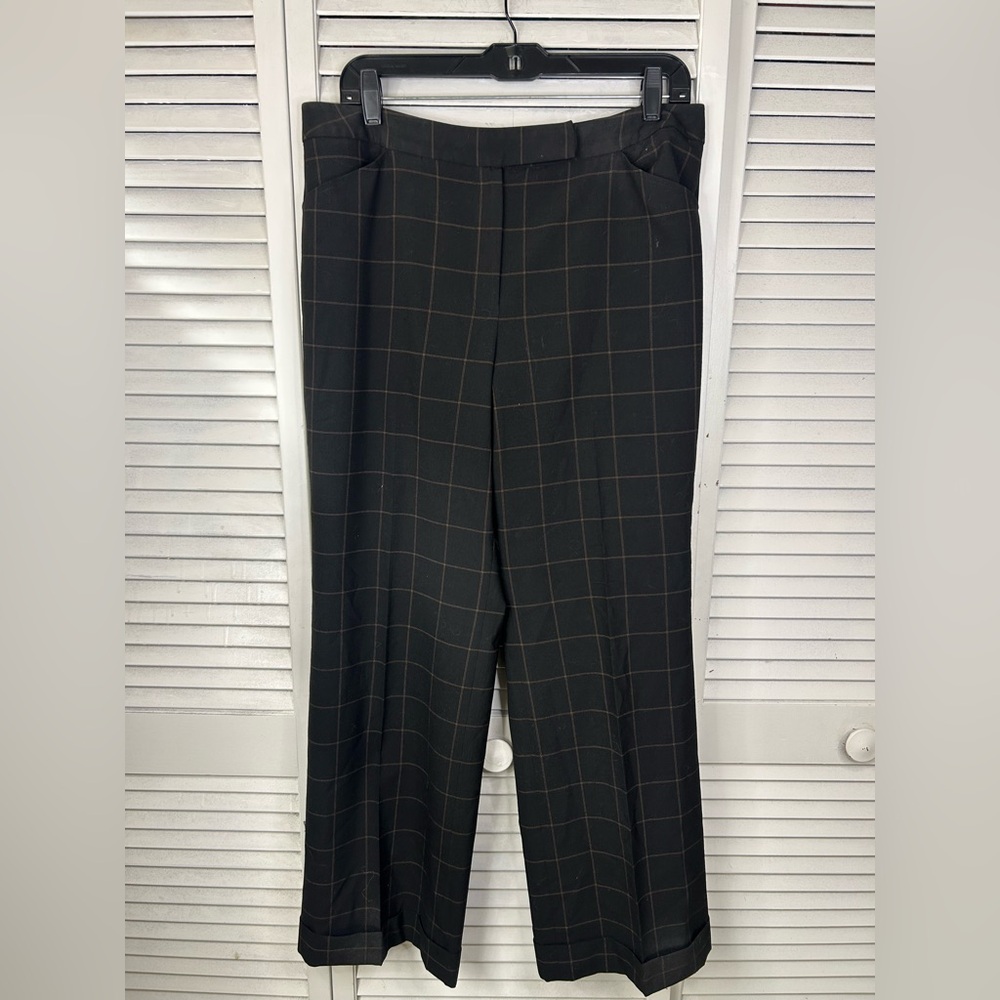 Talbots Petites Black Checkered Pants Size 10